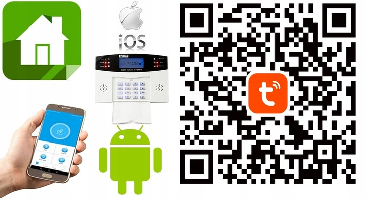 PRZEWODOWY ALARM LCD GSM WIFI TUYA SENIOR GUARD 1 1PIR