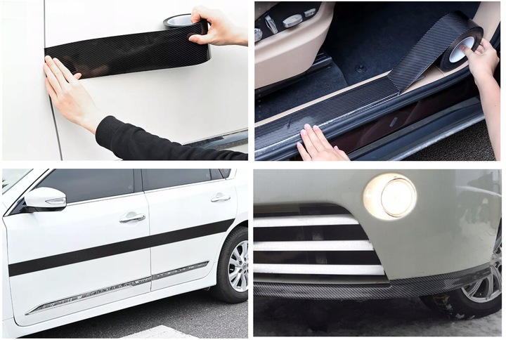 FOLIA OCHRONNA NA PROGI CARBON TAŚMA ZABEZPIECZAJĄCA PRÓG KARBONOWA 5d