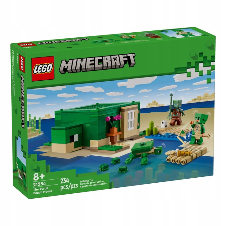 klocki LEGO Minecraft 21254 Domek na plaży żółwi 234 elementy