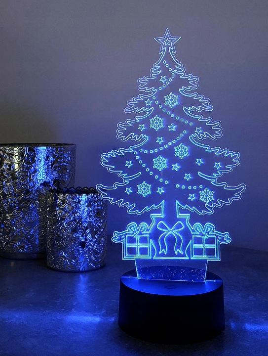 OZDOBA ŚWIĄTECZNA CHOINKA 3D LED KOLORY RGB PILOT