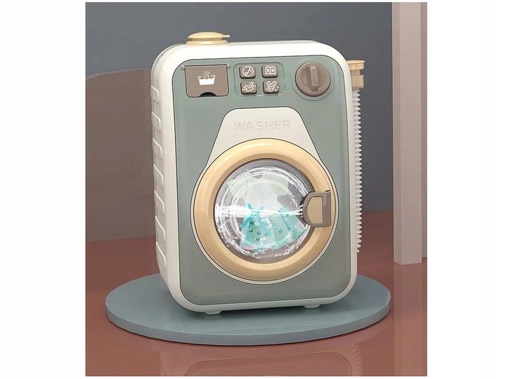 Zabawkowa PRALKA AUTOMATYCZNA DLA DZIECI OBROTOWY BĘBEN WODA światło dźwięk