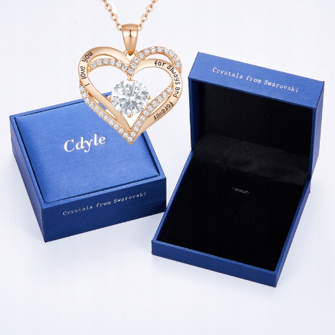 NASZYJNIK SREBRNY 925 + WISIOREK SERDUSZKO, PROJEKTOWANIE MARKI CDE