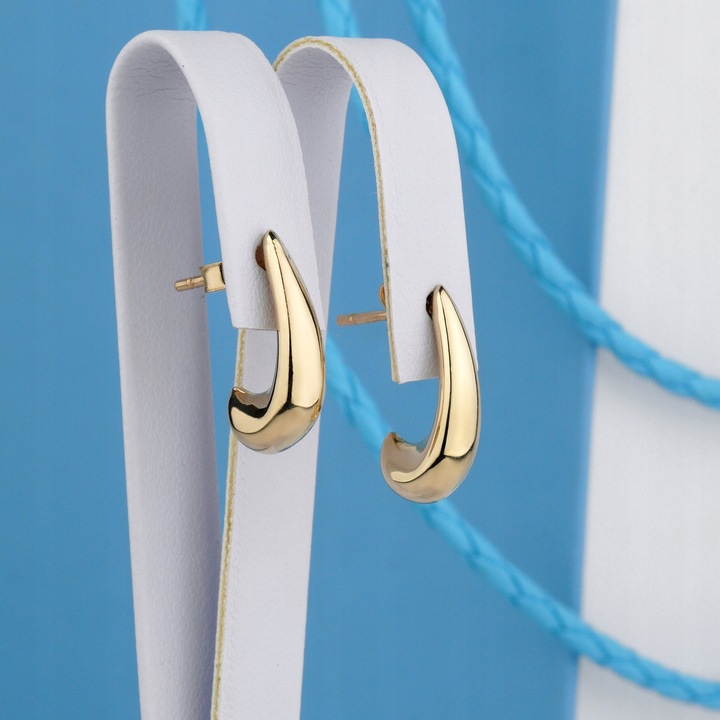 Złote kolczyki łezki krople sztyft 585 eleganckie klasyczne prezent