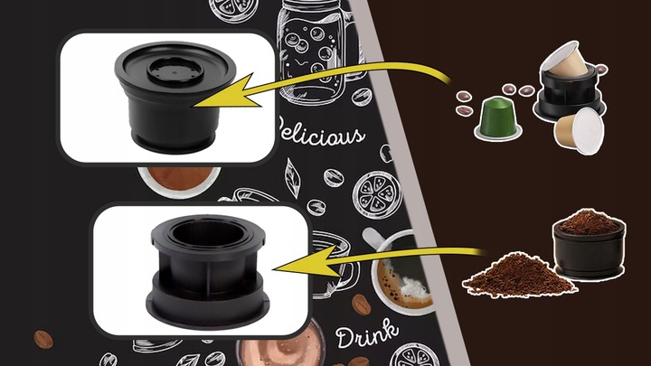 PRZENOŚNY MINI EKSPRES DO KAWY MIELONEJ KAPSUŁKI PODGRZEWA WODĘ 19 BAR 100W