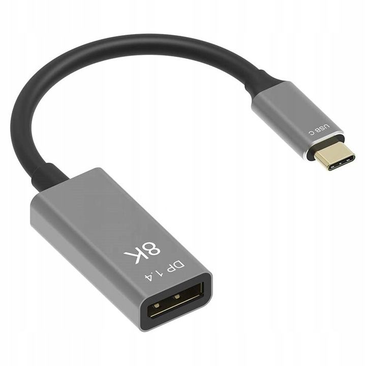 Kabel Adapter USB-C Thunderbolt 3 4 do DisplayPort 1.4 8K 5K 4K 240Hz