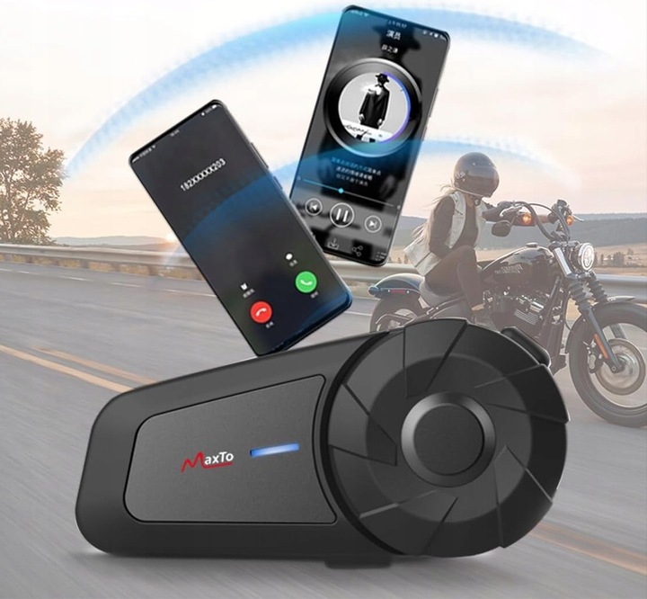 INTERKOM MOTOCYKLOWY BLUETOOTH MAXTO MX1 | BLUETOOTH|POLSKI LEKTOR