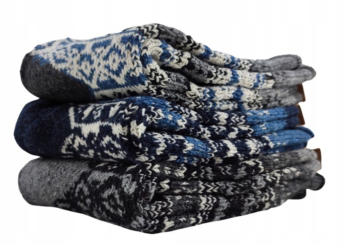 SKARPETY MĘSKIE ŚWIĄTECZNE WEŁNIANE GRUBE SKARPETKI ALPAKA 3-PAK 35-38