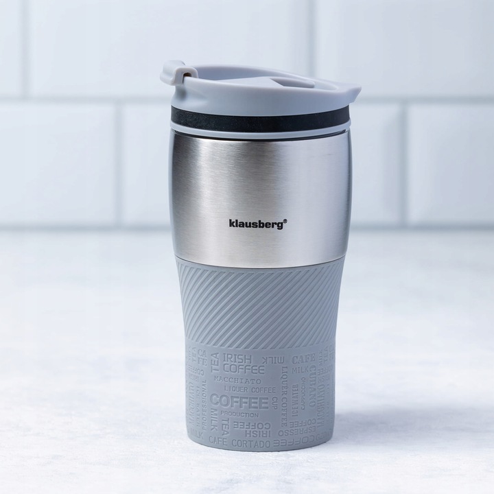 Kubek termiczny 320ml KLAUSBERG szary KB-7626