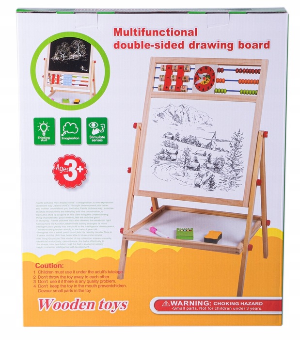 TABLICA DREWNIANA DWUSTRONNA KREDOWA MAGNETYCZNA