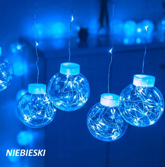 KULE WISZĄCE LAMPKI CHOINKOWE KURTYNA MIKRO LED