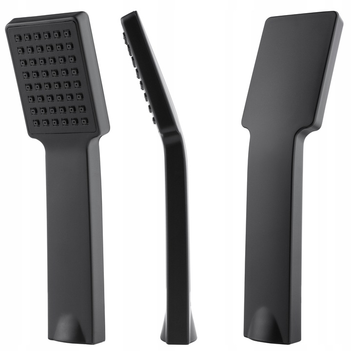 Bateria wannowa 3 otworowa stojąca czarna kran do wanny z prysznicem