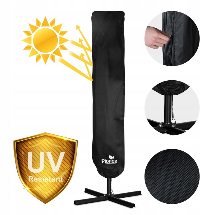 Parasol Ogrodowy Duży Składany z wysięgnikiem pokrowiec 6 segmentów Ø 350cm