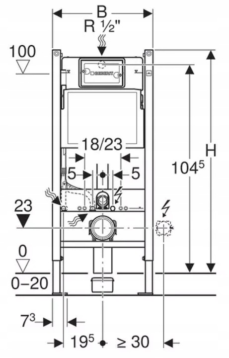 Stelaż podtynkowy do toalety Geberit Duofix Basic
