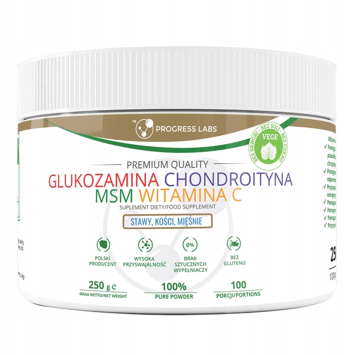 GLUKOZAMINA CHONDROITYNA MSM WITAMINA C VEGE 250g