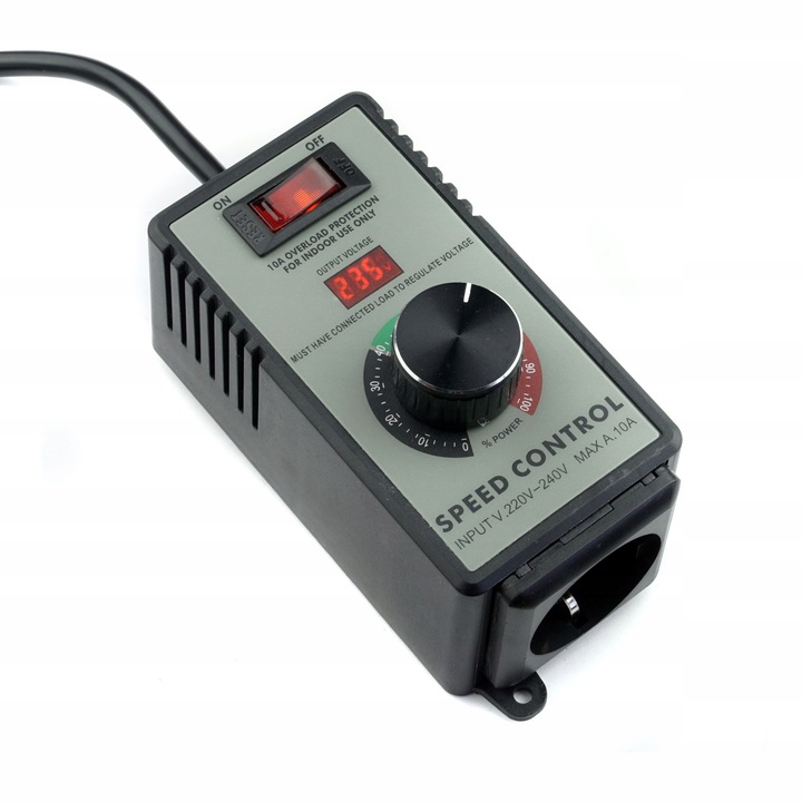 Regulator obrotów silnika mocy napięcia w obudowie z gniazdkiem 2400W 230V