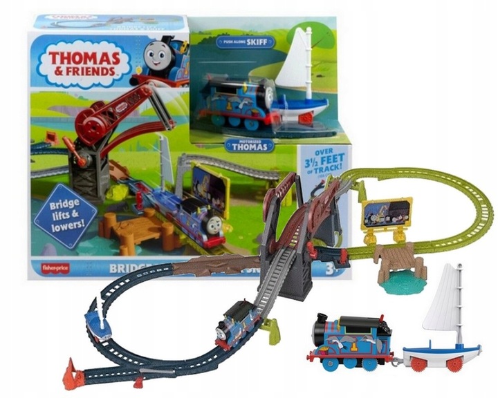 FISHER PRICE TOMEK I PRZYJACIELE MOST ZWODZONY ZESTAW TORÓW + lokomotywka