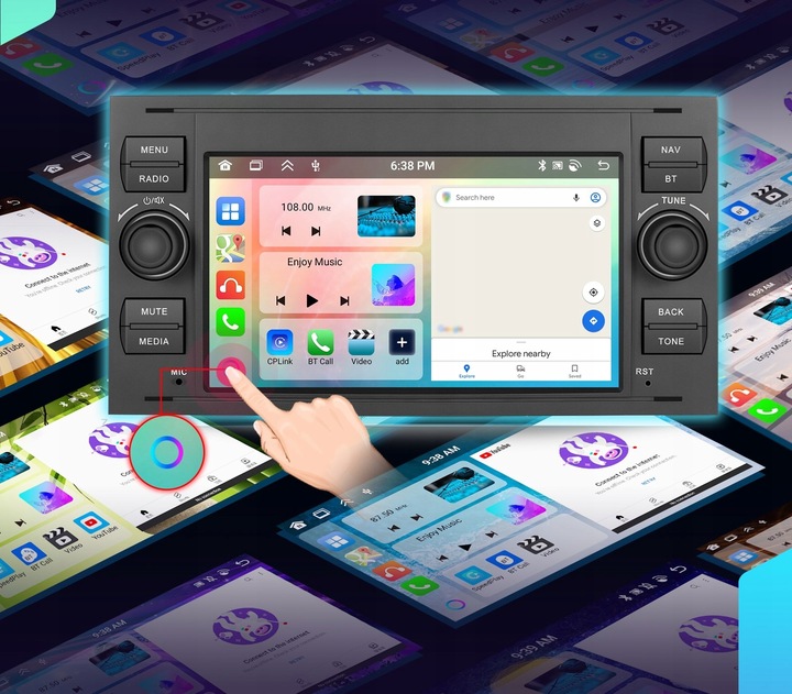 RADIO SAMOCHODOWE do FORD KUGA S-MAX C-MAX CARPLAY 4GB RDS GPS WIFI ANDROID