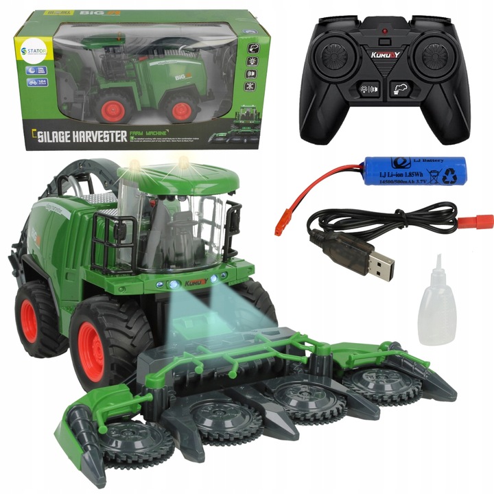 Zdalnie Sterowany Kombajn Ruchome Elementy Świeci DYM Prezent dla 5 6 Latka