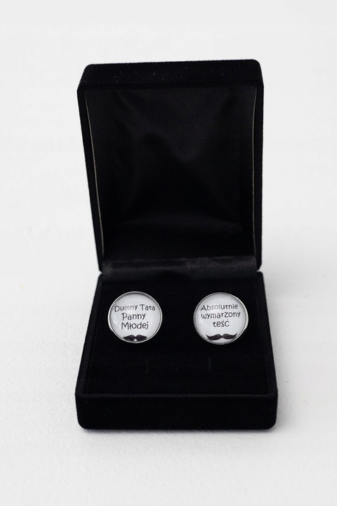 Spinki dla taty do mankietów w etui ślub prezent tata teść