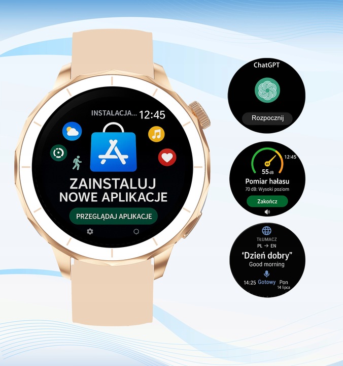 ZEGAREK DAMSKI SMARTWATCH GPS MAPY 4 GB DYKTAFON ZDJĘCIA ROZMOWY APLIKACJE