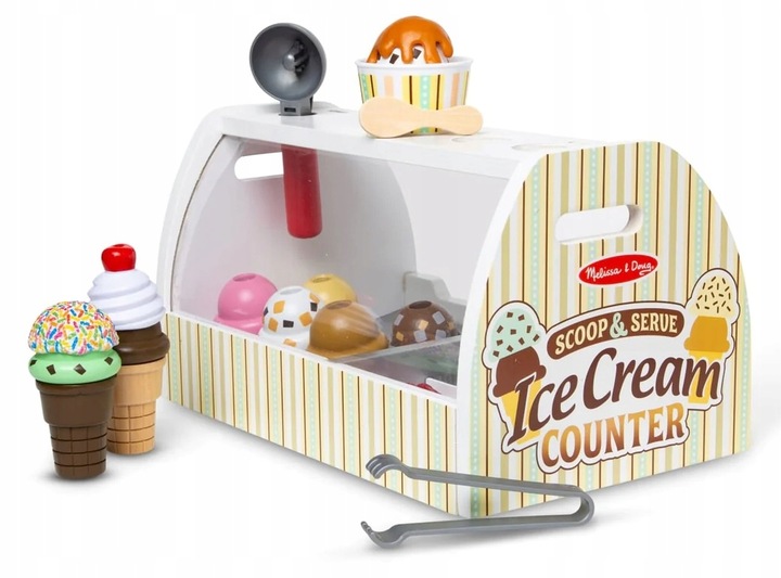 MELISSA & DOUG LODZIARNIA SKLEPIK KRAMIK Z LODAMI ZABAWKA DREWNIANA DZIECKA