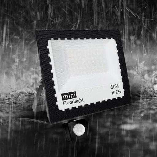 HALOGEN LED 50W NAŚWIETLACZ SLIM CZUJNIK RUCHU ZEWNĘTRZNY DO MAGAZYNU