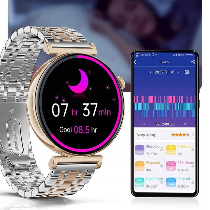 SMARTWATCH ZEGAREK DAMSKI EKG GLUKOZA CIŚNIENIE ROZMOWY SMART WATCH MENU PL