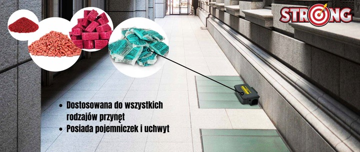 3X TRWAŁY KARMNIK Z NADRUKIEM NA MYSZY SZCZURY STACJA DERATYZACYJNA STRONG