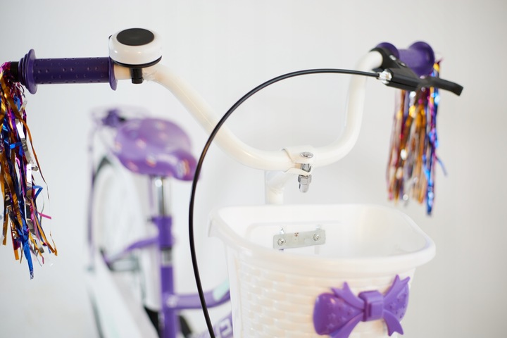 Rower dziecięcy 20 cali dla dziewczynki koszyk bagażnik frędzle 5-9 lat fio