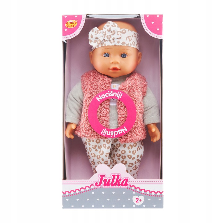 Lalka bobas duża 32 cm interaktywna śpiewa mówi 2 języki PL EN SMILY PLAY