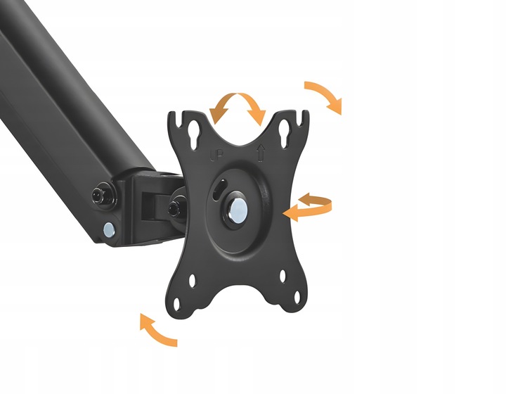 UCHWYT ŚCIENNY NA MONITOR POJEDYNCZY STANDARD VESA REGULOWANE RAMIĘ 17-27"