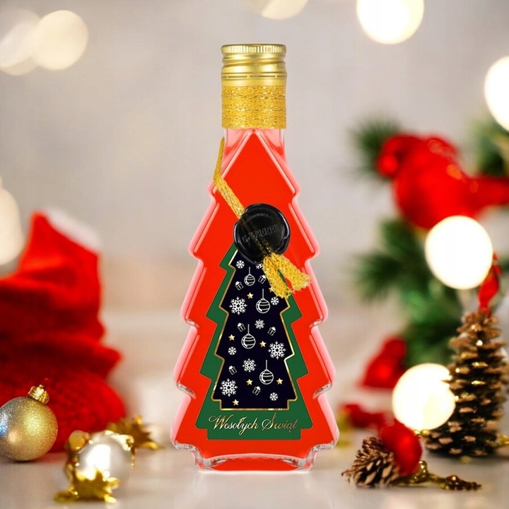 5x Butelki CHOINKA 500ml ZDOBIONA ŚWIĄTECZNA butelki na święta prezent