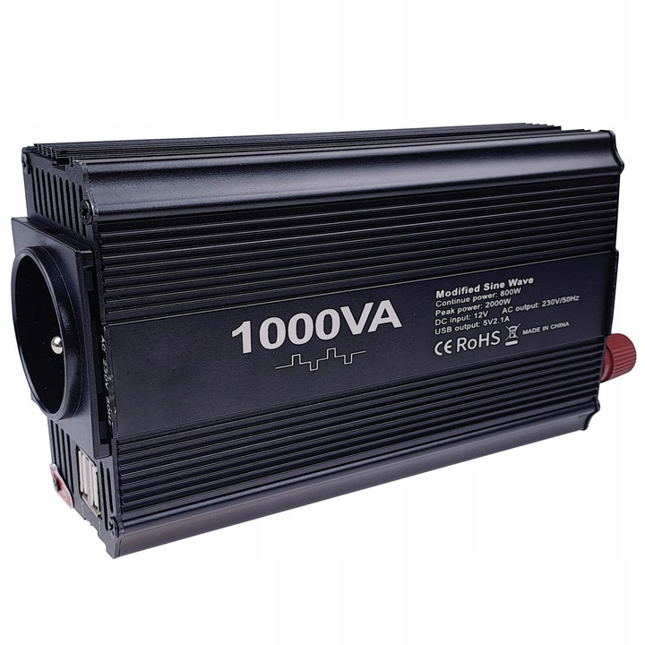 Przetwornica samochodowa inwerter napięcia DC/AC 12V 230V 800W | SinMod