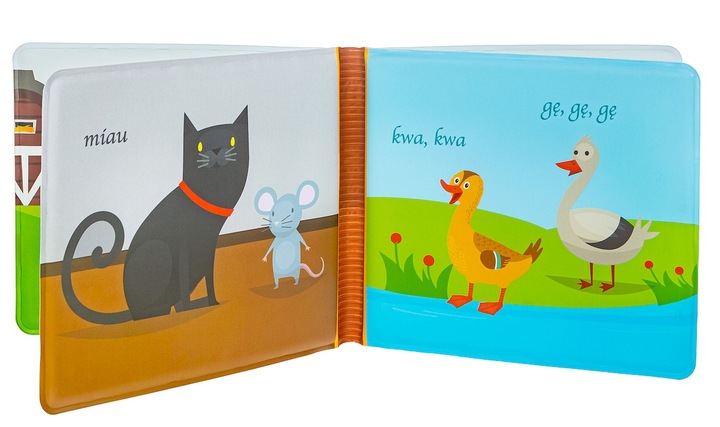 Miękka książeczka do kąpieli z piszczkiem Mała Farma