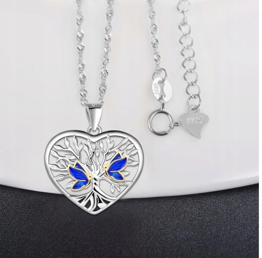 Srebrny Naszyjnik Serce ŁAŃCUSZEK z zawieszką celebrytka Srebro PRÓBA 925