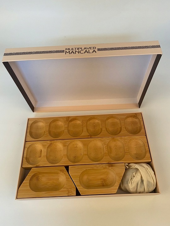 MANKALA UNIWERSALNA - DLA 2-3-4 GRACZY - DREWNIANA