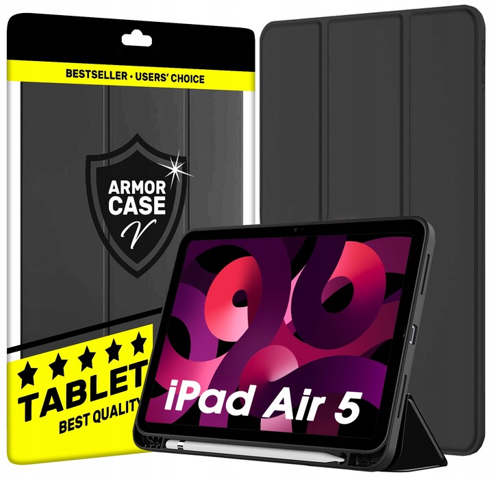 ETUI POKROWIEC CZARNY DO APPLE IPAD AIR 5 10.9'' 2022 A2589 A2591 A2588