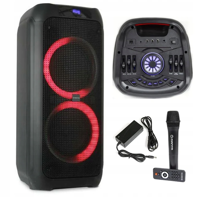 GŁOŚNIK PRZENOŚNY BLUETOOTH KARAOKE MANTA MIKROFON