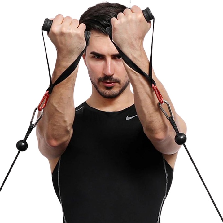 UCHWYT DO WYCIĄGU GÓRNEGO DOLNEGO ATLASU Z KARABIŃCZYKIEM 2szt