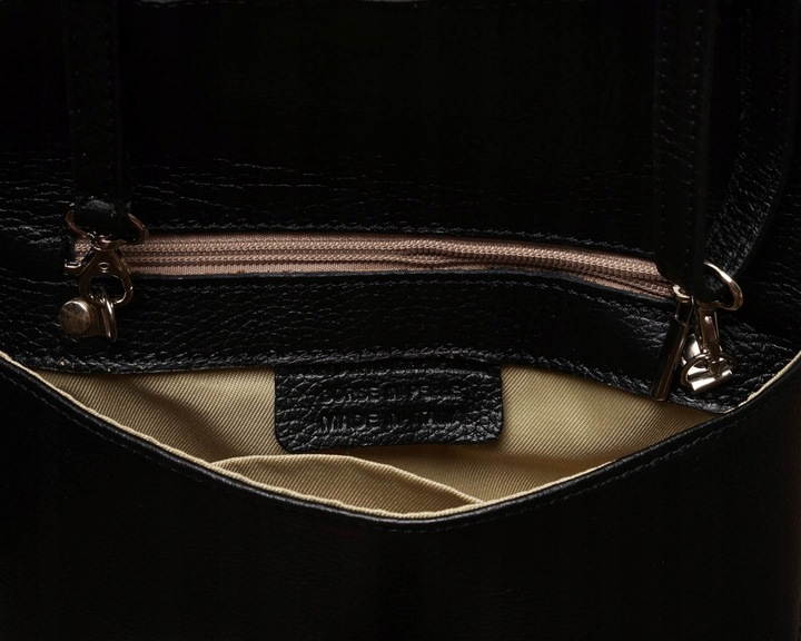 WŁOSKA SKÓRZANA KOPERTÓWKA TOREBKA WIZYTOWA SOLOME FLORA CZARNA WIECZOROWA