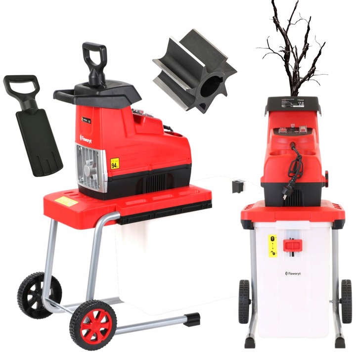 RĘBAK ROZDRABNIACZ DO GAŁĘZI FREZOWY 44mm 2800W +KOSZ FAWORYT GTR2800