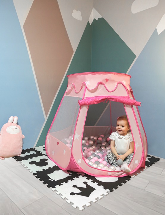 NAMIOT ZAMEK z piłkami kulkami 200 szt SUCHY BASEN