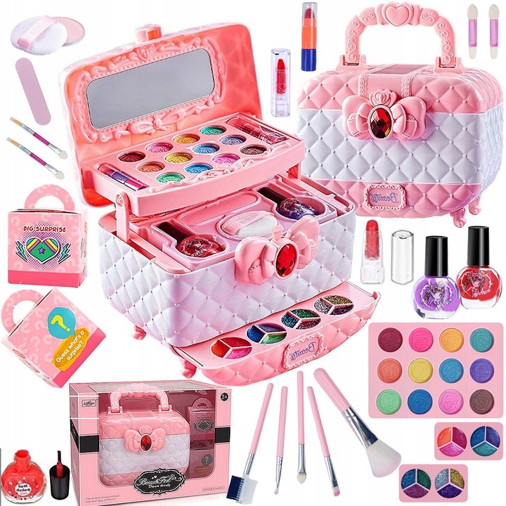 KUFEREK KOSMETYKÓW MAKEUP DLA DZIECI DO MALOWANIA MAKIJAŻU DLA DZIECI XXL