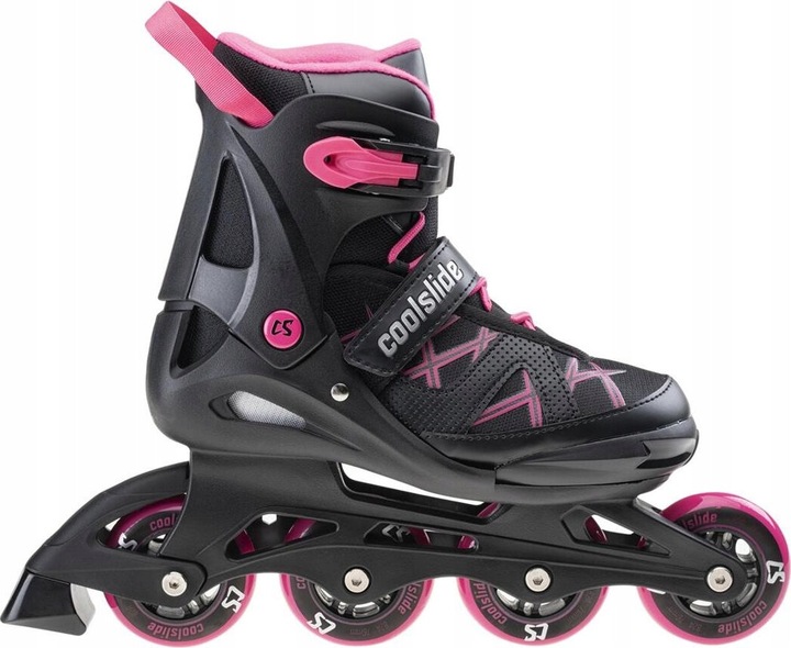 ŁYŻWOROLKI DZIECIĘCE REGULOWANE COOLSLIDE NACHOS YG CZARNO-RÓŻOWE r 36-39