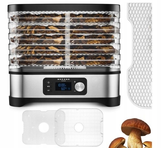 SUSZARKA SPOŻYWCZA DO GRZYBÓW OWOCÓW WARZYW ZIOŁ 14,4L DUŻY ZESTAW 6 SIT