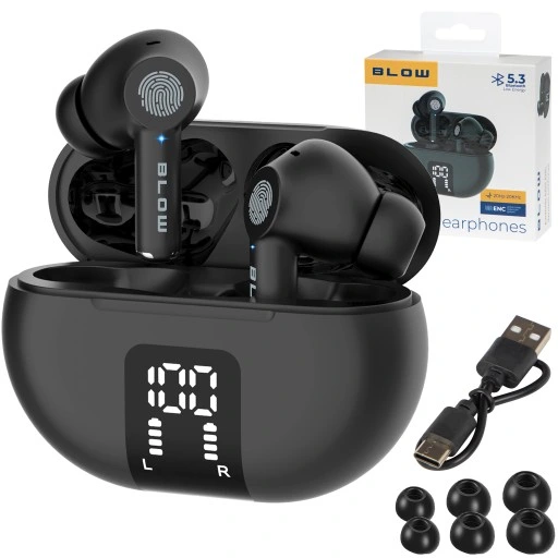 SŁUCHAWKI BEZPRZEWODOWE DOUSZNE BLUETOOTH ANC MIKROFON GAMINGOWE POWERBANK