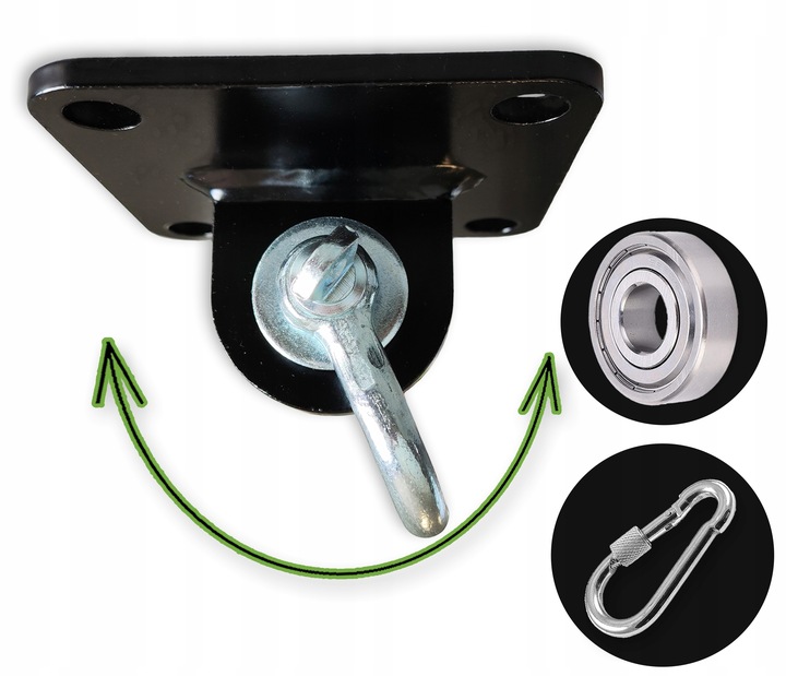 Mocowanie huśtawki z łożyskiem szekla do huśtawek hamaków foteli wiszących