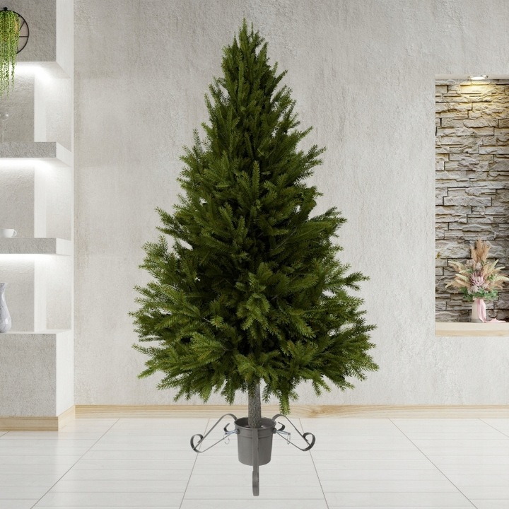 Stojak pod choinkę SREBRNY metalowy POJEMNIK na wodę 2,1m STABILNY trójnóg