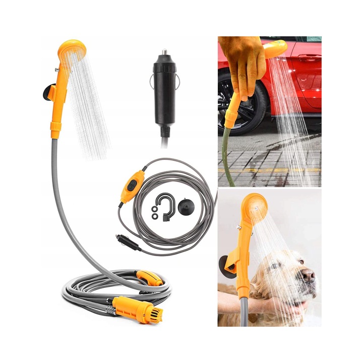 PRYSZNIC TURYSTYCZNY KEMPINGOWY POD NAMIOT 12V 60W PRZENOŚNY NATRYSK POLOWY