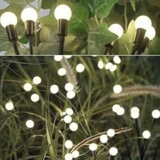 Lampa solarna biała zimna dekoracja taras balkon ogród kuleczki 6led P-376